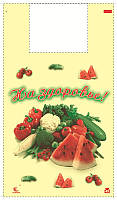 Пакет майка "Овощи" Комсерв 34x58 (5 цветов) (уп.100шт)
