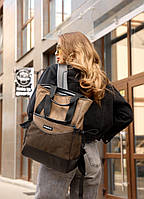 Великий жіночий рюкзак-сумка повсякденний, для поїздок та подорожей, ноутбука 15,6 - 17,3″ хакі