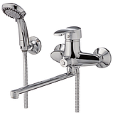 Змішувач для ванної Латунний із довгим поворотним носиком 35 см Haiba FOCUS 006 EURO (HB0120), фото 7