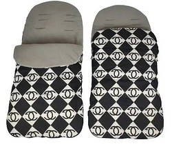 Теплий конверт на флісі Чорний з принтом Baby Go для коляски та санок 1000086