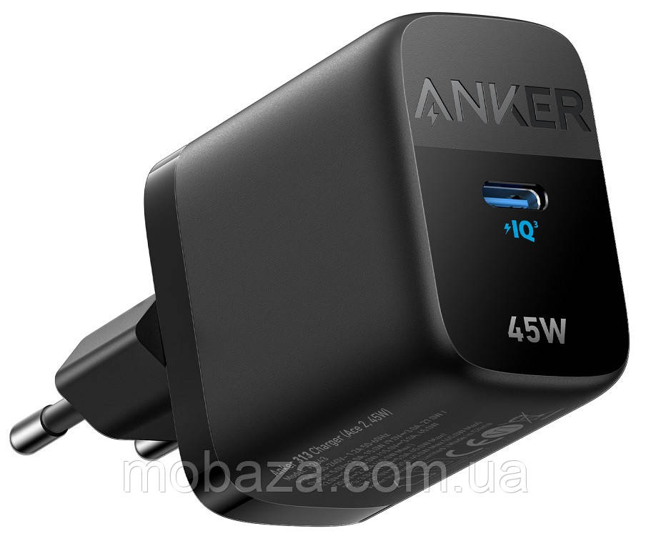 Зарядний пристрій ANKER PowerPort 313 - 45W PD + PPS USB-C (Чорний)
