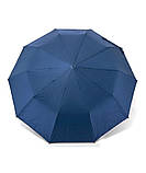 Парасолька жіноча Bellissimo №M639 напівавтомат на 10 спиць з квітами під куполом Темно-синій, фото 2