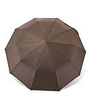 Парасолька жіноча Bellissimo №M639 напівавтомат на 10 спиць з квітами під куполом Коричневий, фото 2