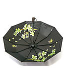 Парасолька жіноча Bellissimo №M639 напівавтомат на 10 спиць з квітами під куполом Коричневий, фото 3