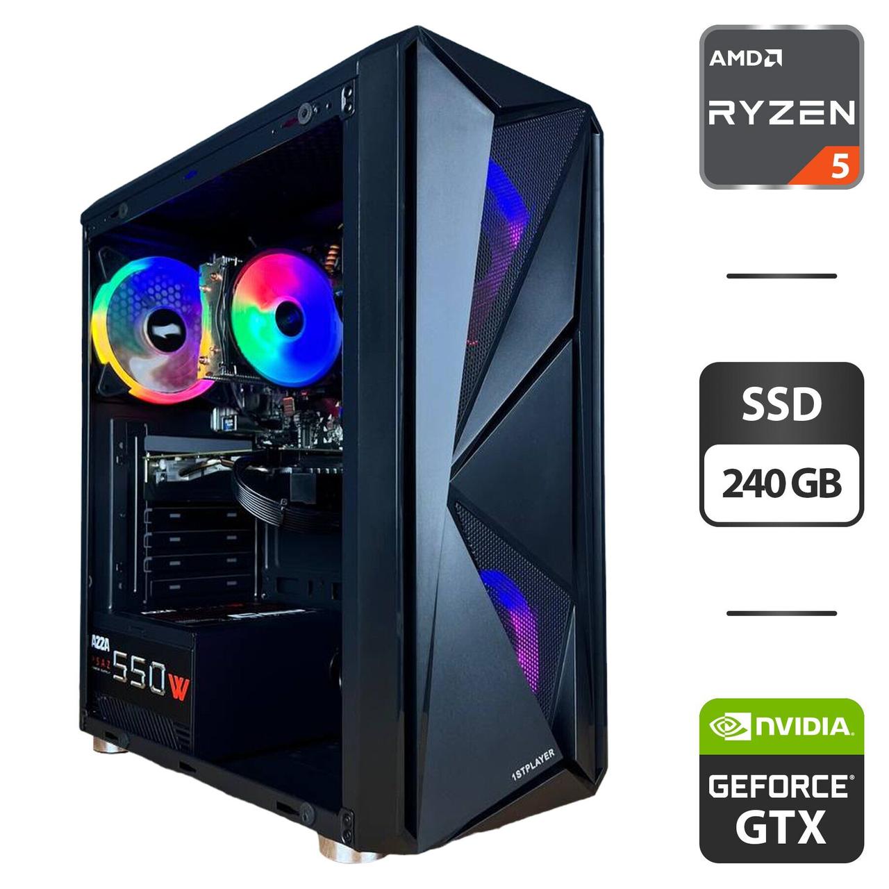Збірка під замовлення: комп'ютер 1stPlayer F4 Black MT/ Ryzen 5 3600/ 16GB RAM/ 240GB SSD/ GTX 1660 Super 6GB/ 550W