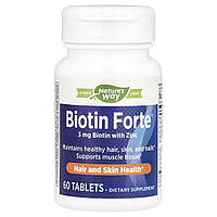 Біотин-форте з цинком, 3 мг, Biotin Forte with Zinc, Nature's Way, 60 таблеток