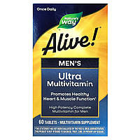 Мультивітаміни ультра для чоловіків, Alive! Men's Ultra Multivitamin, Nature's Way, 60 Таблеток