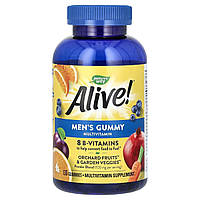 Мультивітаміни для чоловіків, смак фруктів, Alive! Men's Gummy Multivitamin, Nature's Way, 130 жувальних цукерок