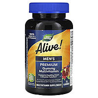 Мультивітаміни преміум для чоловіків, смак фруктів, Alive! Men's Premium Gummy Multivitamin, Nature's Way, 75 жевательных конфет