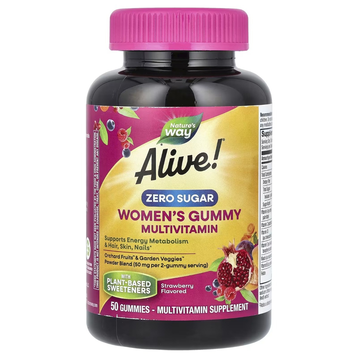 Мультивітаміни для жінок, без цукру, смак полуниці, Alive! Women's Gummy Multivitamin, Nature's Way, 50