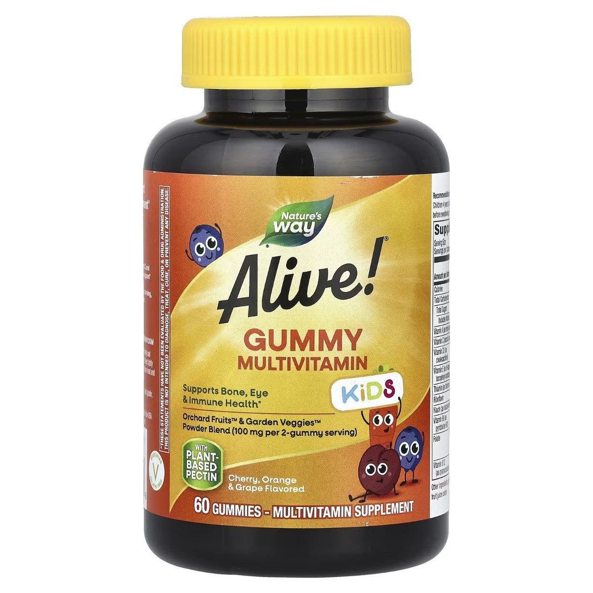 Мультивітаміни для дітей, смак вишні, апельсина та винограду, Alive! Kids, Gummy Multivitamin, Nature's Way, 60