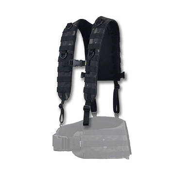 Ремені плечові (лямки) м'які для тактичних поясів РПС чорний мультикам