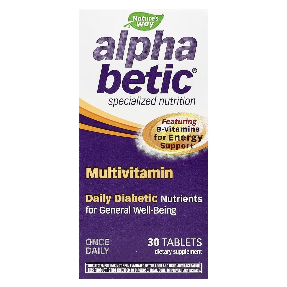 Мультивітаміни для людей із діабетом або переддіабетом, Alpha Betic Multivitamin, Nature's Way, 30 таблеток
