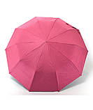 Парасолька жіноча Bellissimo №M639 напівавтомат на 10 спиць з квітами під куполом Малиновий, фото 2