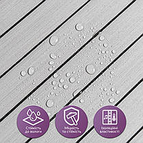 Покриття вінілове самоклеюче 3D рейки 600х600х2,8мм Скандинавський білий шпон SW-00002197, фото 4