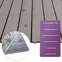 Покриття вінілове самоклеюче 3D рейки 600х600х2,8мм Дуб мокко SW-00002201, фото 2