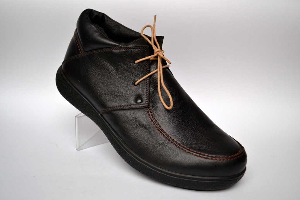 Великий розмір шкіряні зимові чоловічі черевики мокасини Rosso Avangard Basemokas BS чорні натуральні, фото 1