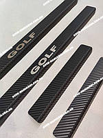 Захисні Накладки на пороги під Карбон Volkswagen GOLF V/VI PLUS *2003-2012 рік Фольксваген гольф 5/6 плюс ПРЕМІУМ комплект 4 один