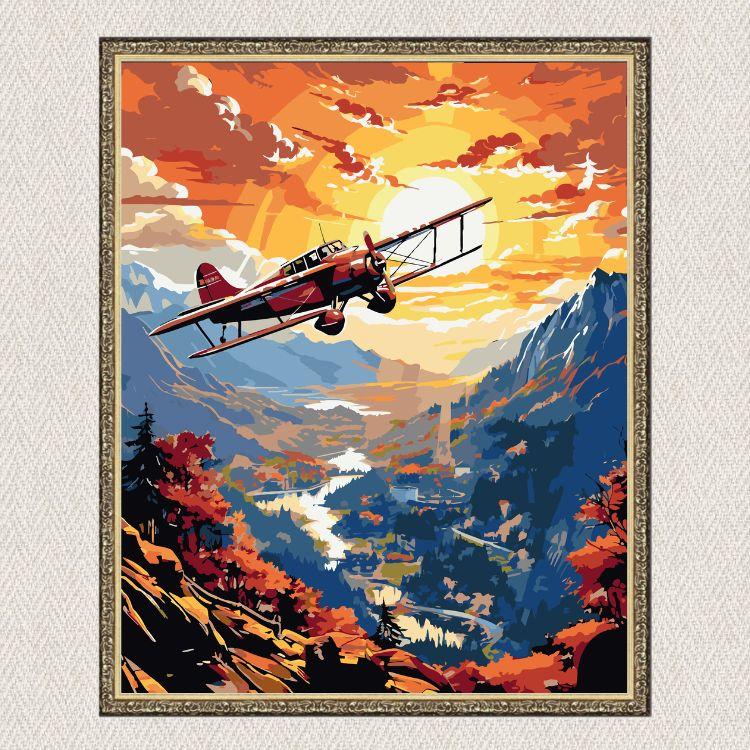 絵画 flk040164 Картина за номерами На літаку. Пейзаж 40*50 см Орігамі LW