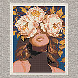 Алмазна мозаїка/вишивка Дівчина у ніжних квітах 40*50 см Орігамі OD 30521, фото 5