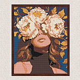 Алмазна мозаїка/вишивка Дівчина у ніжних квітах 40*50 см Орігамі OD 30521, фото 7