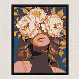 Алмазна мозаїка/вишивка Дівчина у ніжних квітах 40*50 см Орігамі OD 30521, фото 6