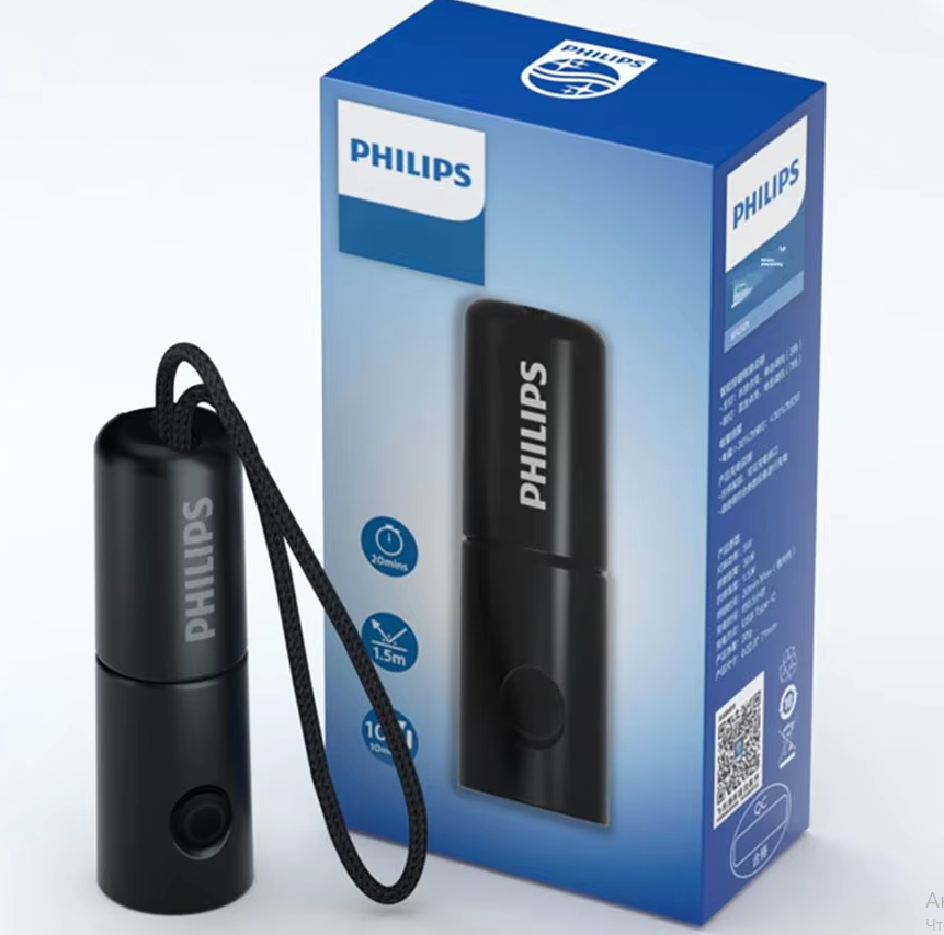 Philips Супер яскравий світлодіодний ліхтарик USB акумулятор, що перезаряджається світлодіодний ліхтар