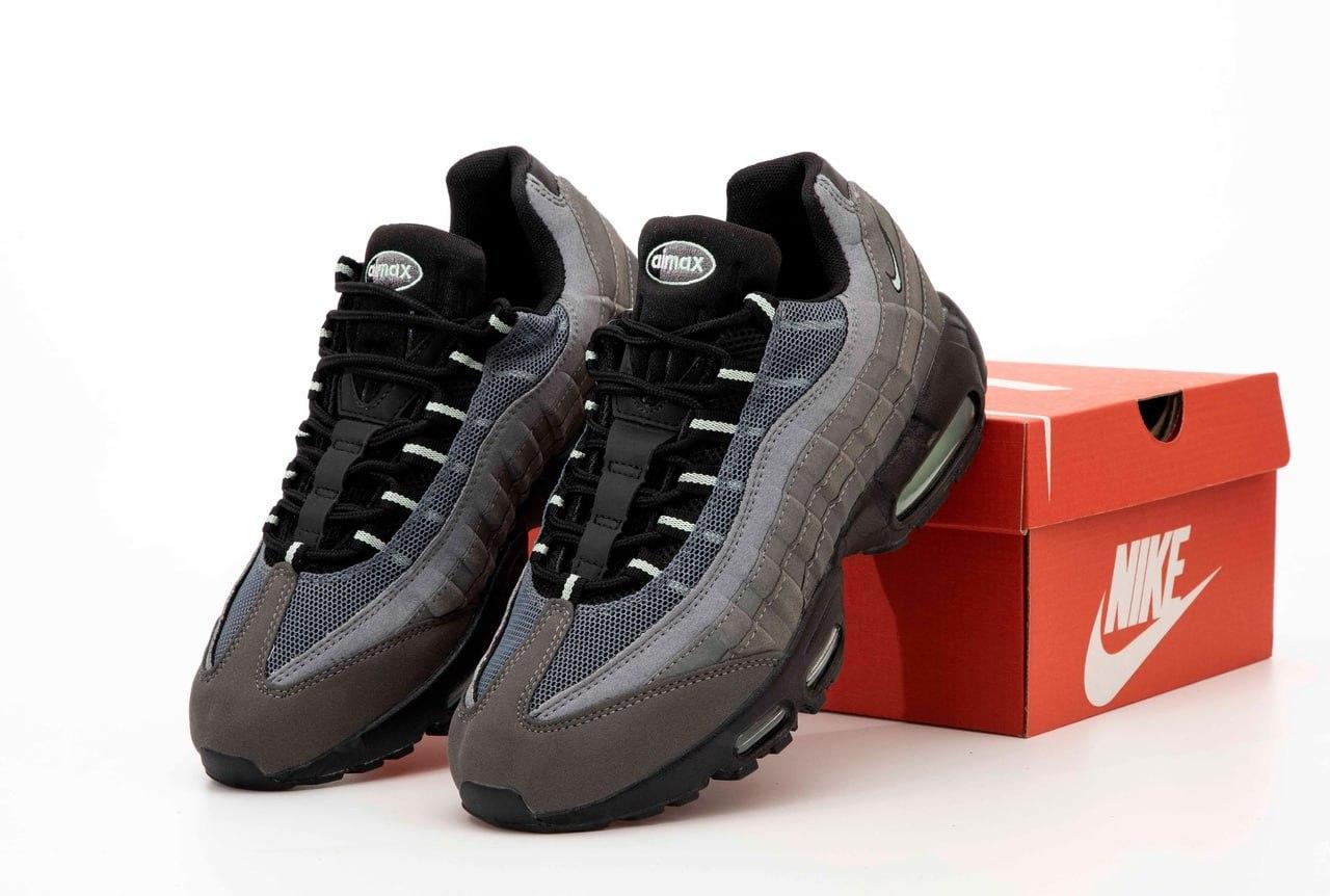 Чоловічі кросівки Nike Air Max 95 Grey (Сірі) Взуття Найк Аір Макс 95 повсякденні текстиль демисезон