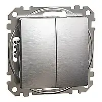 Двоклавішний перемикач, Sedna Design & Elements,матовий алюміній, SDD170108, Schneider Electric