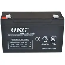 Акумулятор герметичний кислотно-свинцевий BATTERY 6 V 10 A UKC