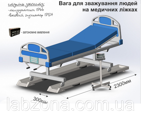 Вага для зважування людей на медичних ліжках