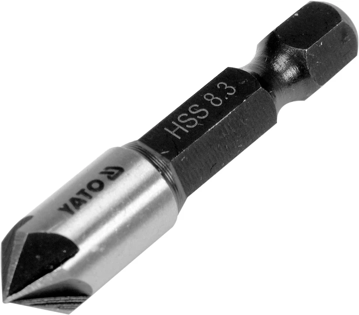 Зенкер конічний по металу HSS d:8.3mm, 40mm HEX-1/4 YATO