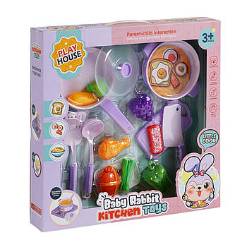 Дитячий набір посуду (каструлька, продукти, сковорідка, досточка) HY 22-4