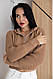 Стильна вкорочена в'язана кофта кардиган на блискавці з капюшоном, фото 8