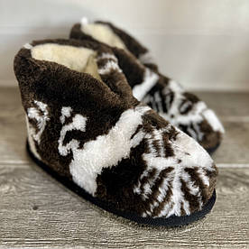 Теплі домашні чуні-тапки з натуральної овчини та войлочною підошвою (36-45 розмір)