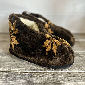 Теплі домашні чуні-тапки з натуральної овчини та войлочною підошвою (36-45 розмір)