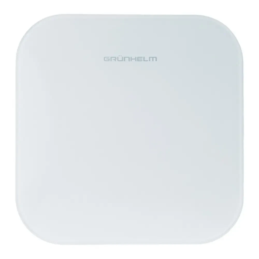 Фітнес-ваги скляні GRUNHELM BES-WLG LED дисплей до 180 кг автоматичне включення та відключення білі, фото 1