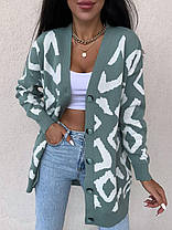 Теплий кардиган машинний в'язання леопард- турція, фото 4