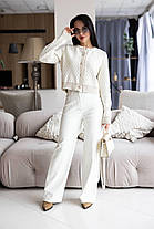 Стильна укорочена кофта з візерунком на ґудзиках, фото 3