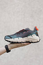 Зимові Чоловічі Кросівки Reebok Zig Kinetica 2 Edge / Рибок Зіг Кінетика 2 Едж Чорні з Синім та Помаранчевим, фото 4