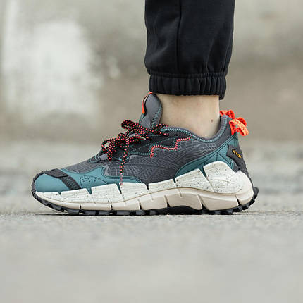 Зимові Чоловічі Кросівки Reebok Zig Kinetica 2 Edge / Рибок Зіг Кінетика 2 Едж Чорні з Синім та Помаранчевим, фото 1