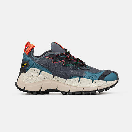 Зимові Чоловічі Кросівки Reebok Zig Kinetica 2 Edge / Рибок Зіг Кінетика 2 Едж Чорні з Синім та Помаранчевим, фото 1