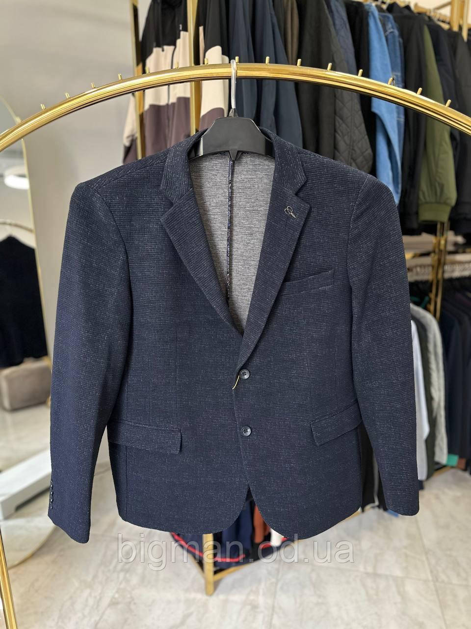 Чоловічий піджак Semco 3012 (58-64р) батал Турция синій