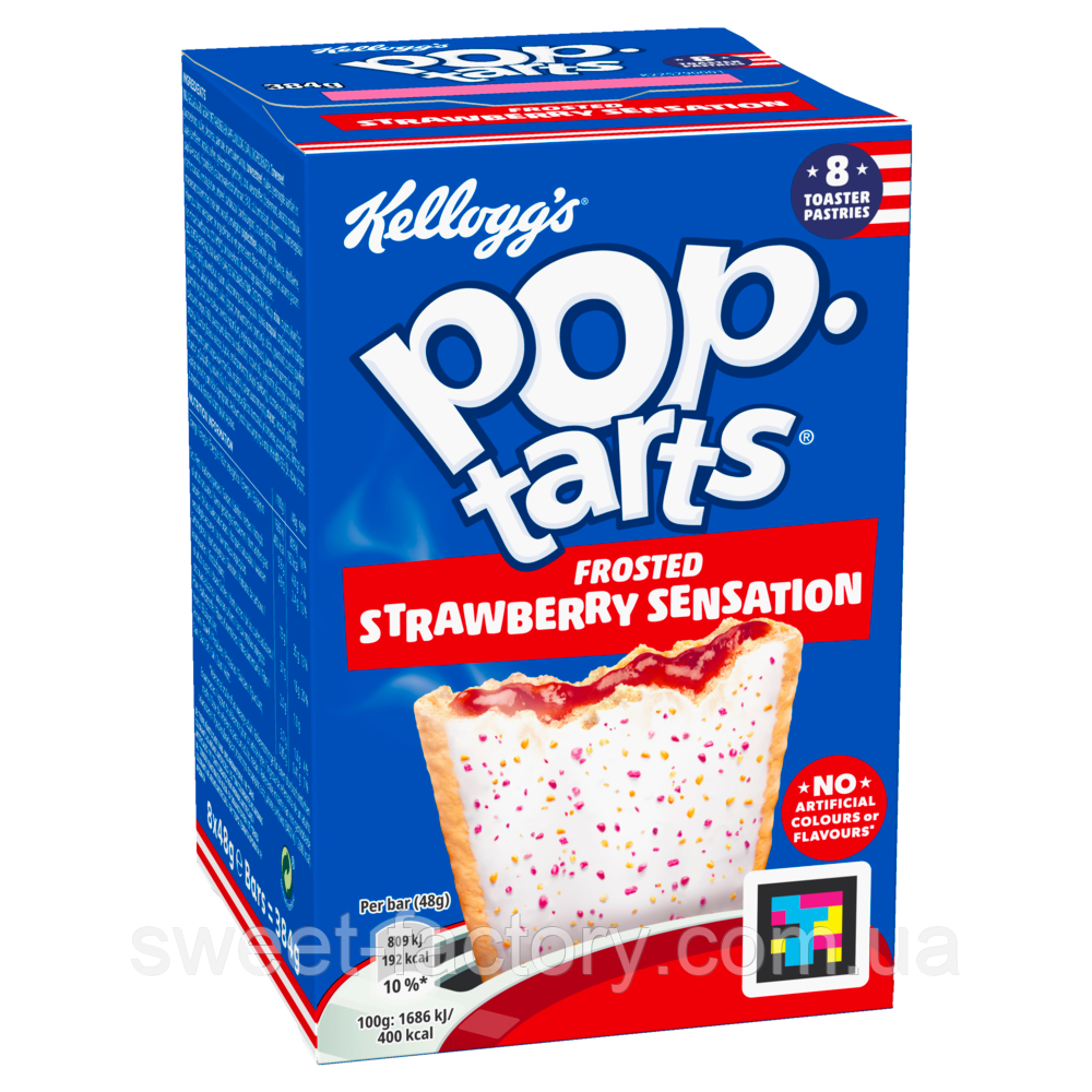 Печиво Kellogg's Pop Tarts Frosted Strawberry Sensation 384g, фото 1