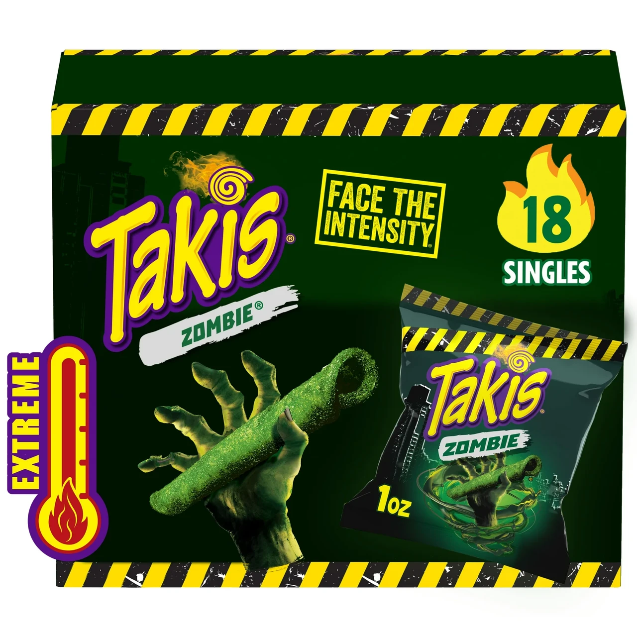 Мультиупаковка чіпсов Takis Zombie Habanero Cucumber Rolled Tortilla Chips 18 шт 28 г