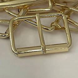Пряжка ремінна дротяна 25*20*3,5 мм., світле золото, для сумок і ременів