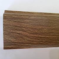 Плінтус підлоговий 80 мм ОРЕХ, 2.2 м з кабель каналом, м'якими краями доставка по Україні