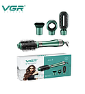 Фен-щітка для укладання волосся 4 в 1, 1000 Вт, VGR V-493 / Професійний мультистайлер із насадками / Фен-браш, фото 2