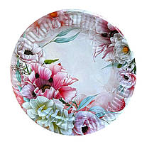 Тарелки бумажные одноразовые "Цветочная феерия" 18 см,10 шт