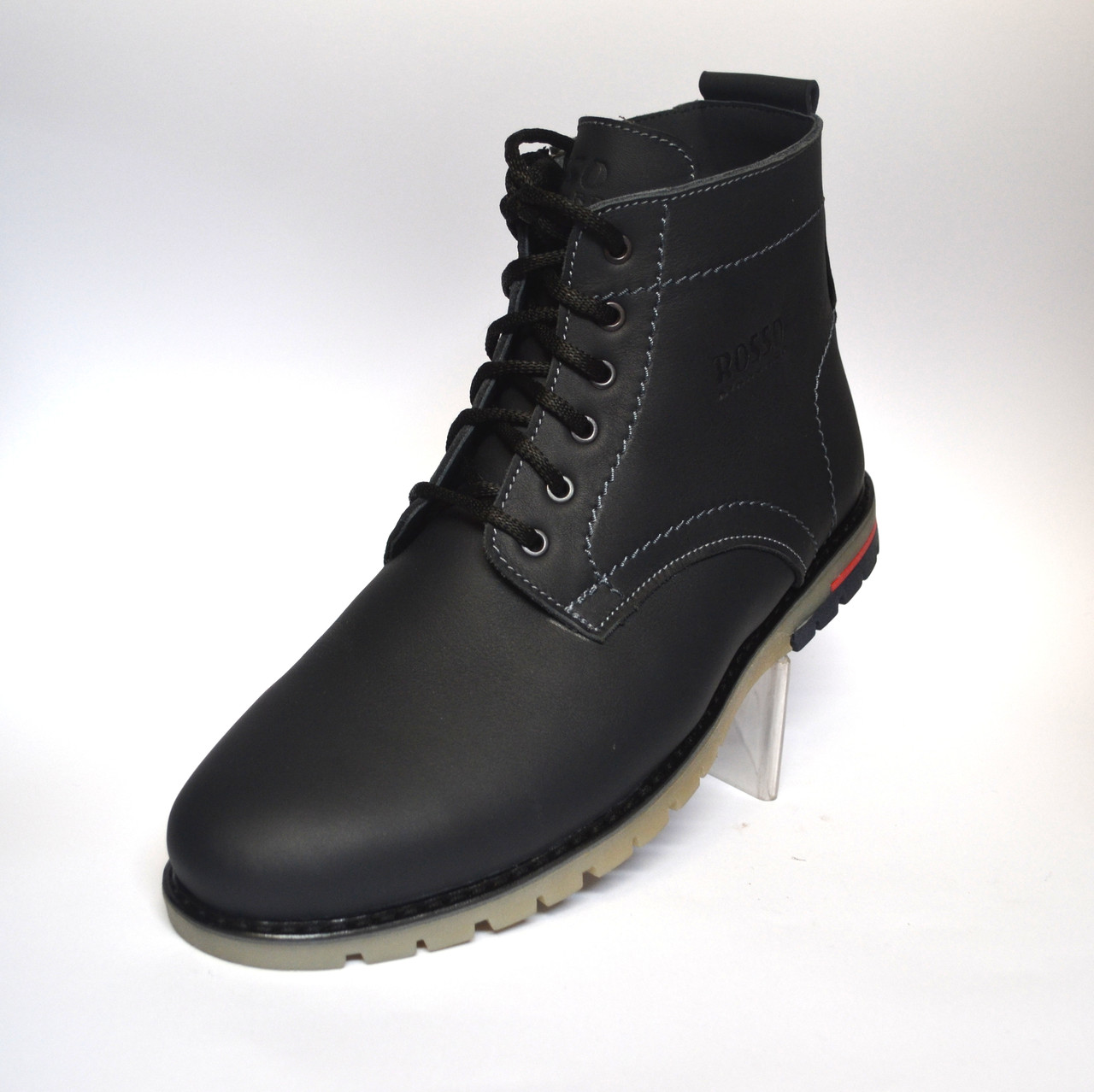 Сині зимові чоловічі черевики шкіряне взуття на хутрі Rosso Avangard Falconi Blu, фото 1